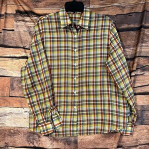 Foxcroft Women's Plaid Wrinkle Free Button Up Shirt Top Blouse Multi-Color Size